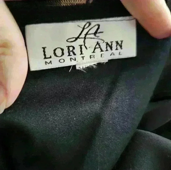 Vintage 90s Lori Ann Montreal maxi sheer black with glitter butterflies size L - Picture 4 of 4